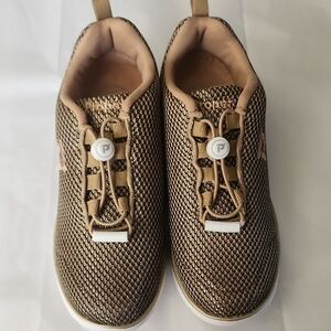 Metallic Gold Mesh Slip-On Women's Sneakers